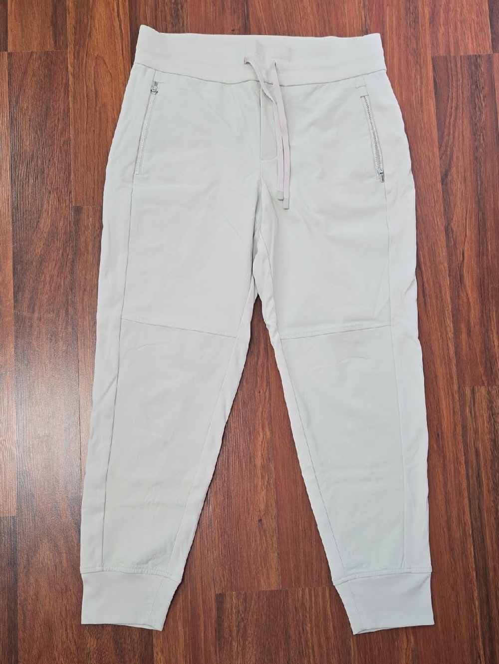 Athleta Light Cream/Taupe Joggers with Zipper Pockets Size 8P